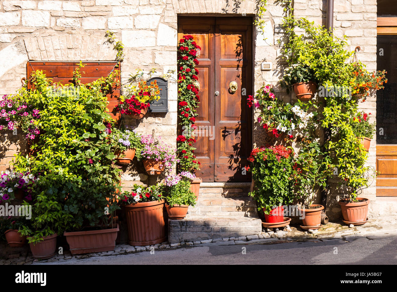 Spello. Città medievale in Italia centrale in Umbria Foto Stock