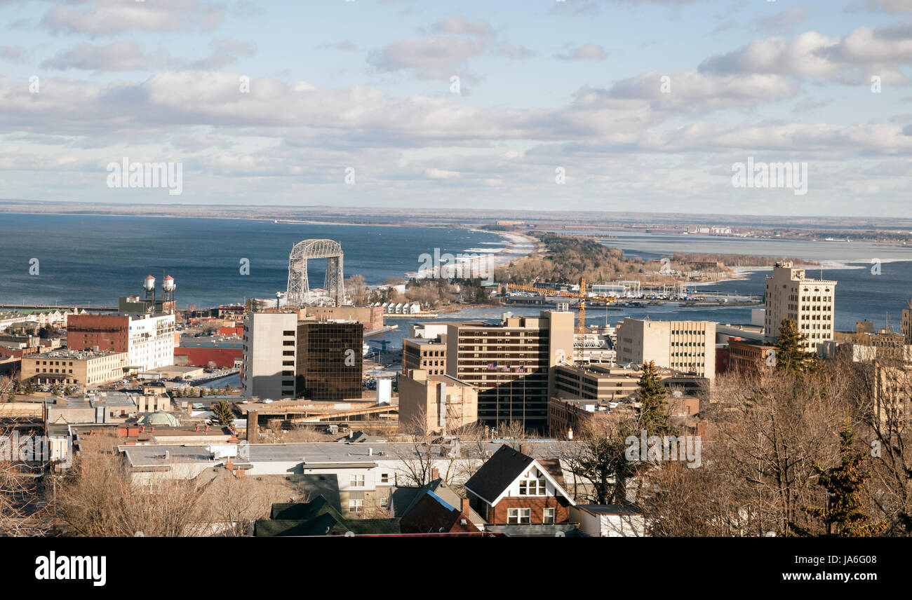 Duluth è un importante città portuale nello stato americano del Minnesota e la sede della contea di Saint Louis County Foto Stock