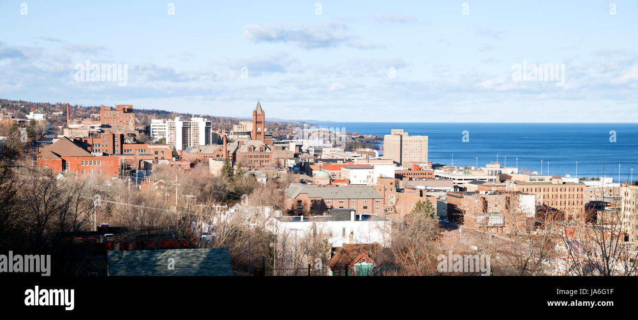 Duluth è un importante città portuale nello stato americano del Minnesota e la sede della contea di Saint Louis County Foto Stock