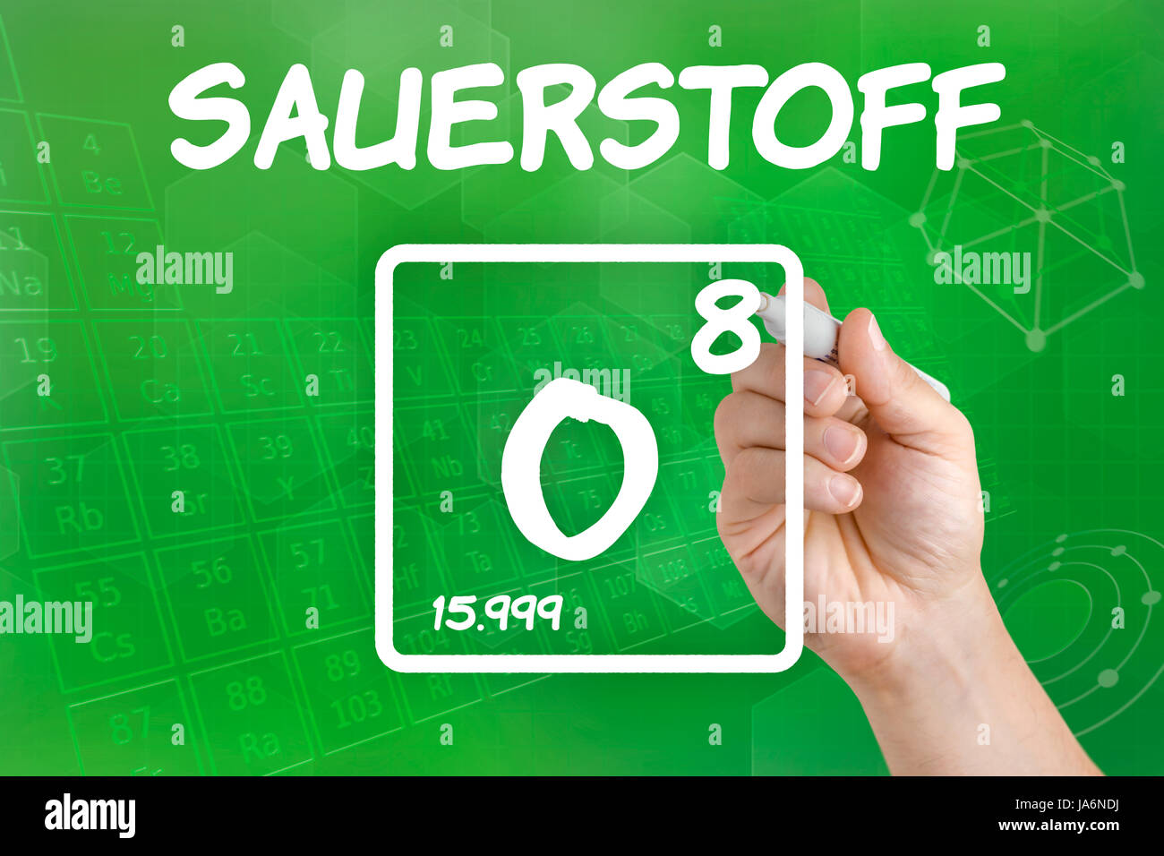 Simbolo dell'elemento chimico ossigeno Foto Stock