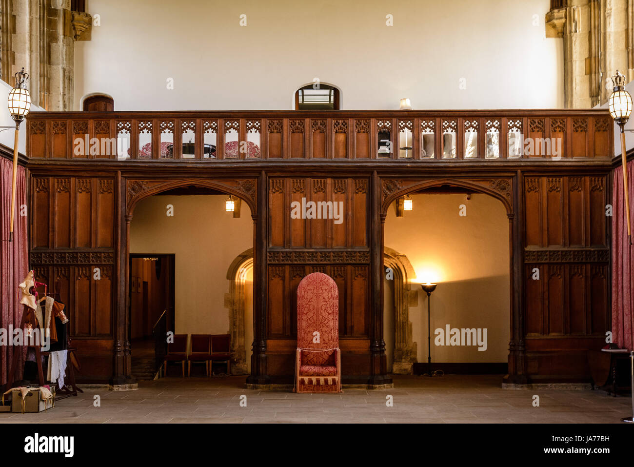 Menestrello's Galleria, grande hall, Eltham Palace a Londra, Inghilterra Foto Stock