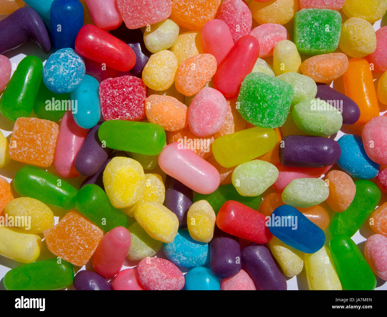 Close up di caramelle zuccherine e candy Foto Stock