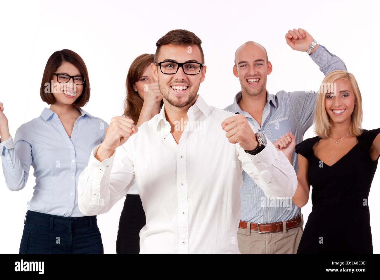 Gruppo giovane team con gente di diversa età in business abbigliamento casual Foto Stock