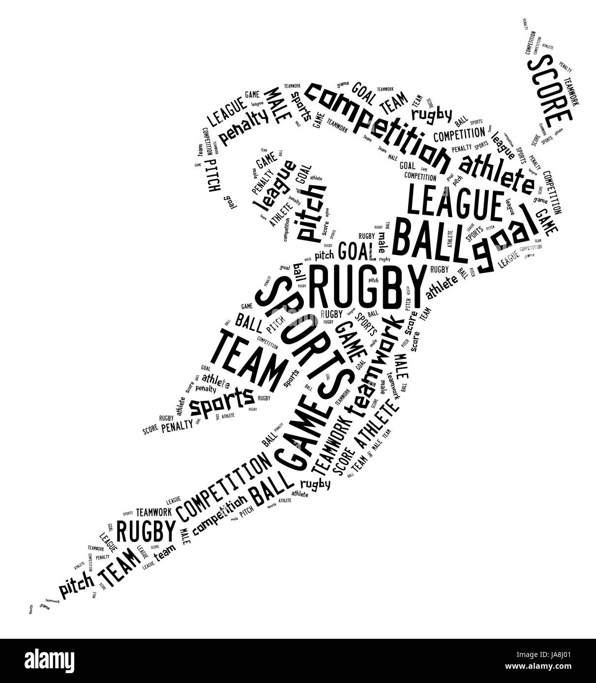 Word, concorrenza, il lavoro di squadra, rugby, sport, sport, giochi, tornei, play, Foto Stock