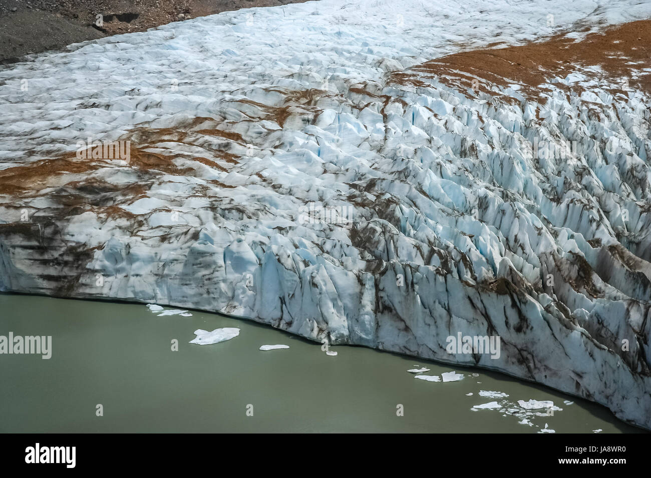 Glaciar ai piedi del Cerro Torre in Patagonia, Argentina Foto Stock