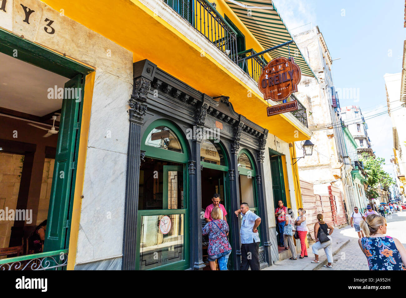 Cafe O Reilly, mangiare fuori in havana Cuba, mangiare fuori la Havana Cuba, ristoranti cubano Havana, raffinati ristoranti di Havana, Cuba, caffè cubano Havana ristorante Foto Stock