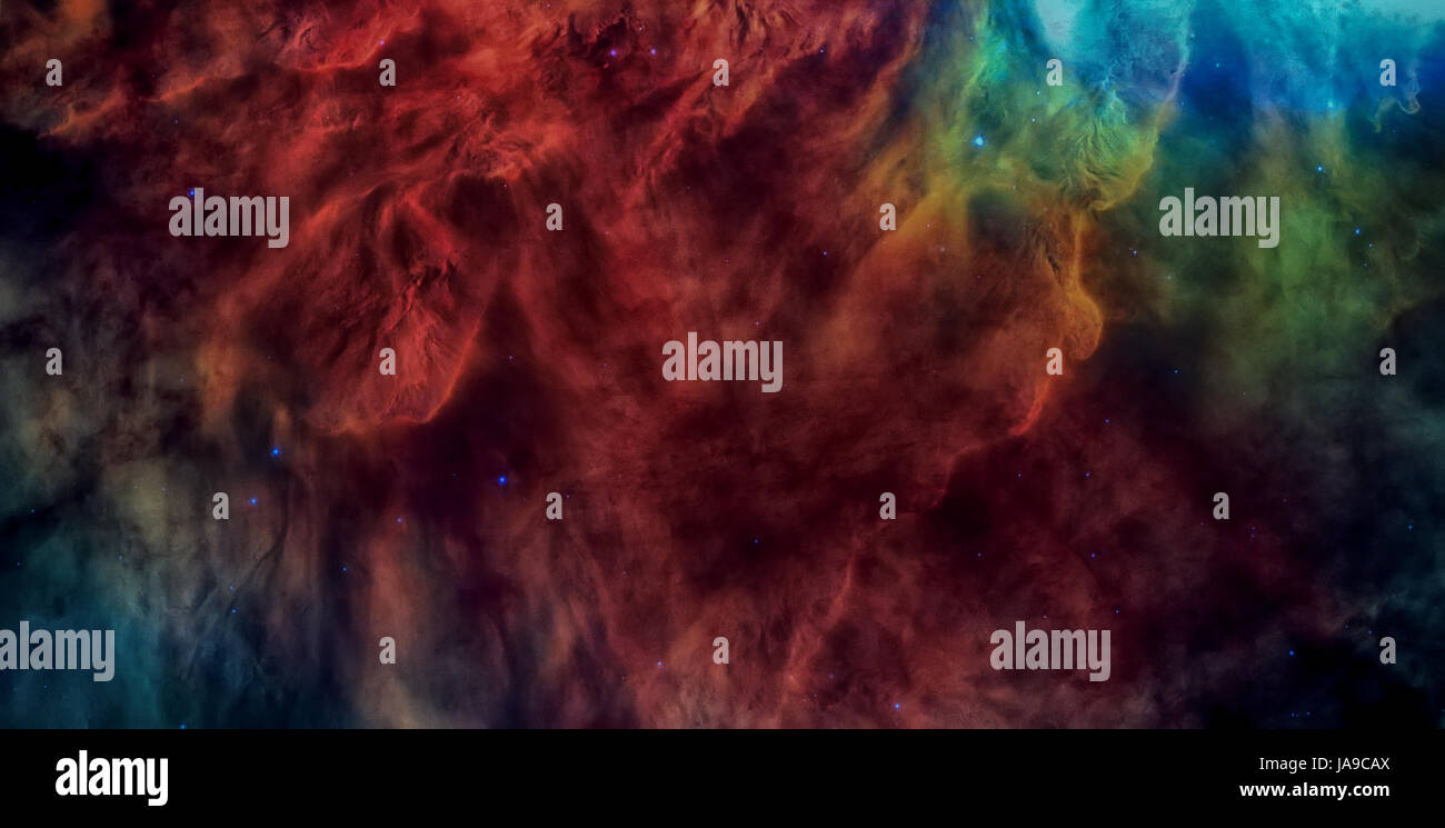 Onde che si infrangono stellare nella Nebulosa Laguna di emissione o di nebula Messier 8. Si tratta di un enorme nube interstellare nella costellazione del Sagittario. Ritoccate Foto Stock