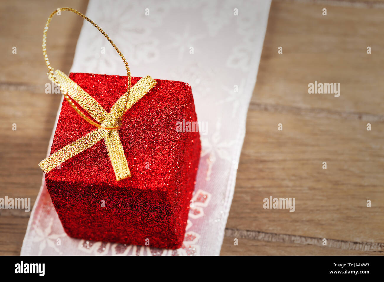 Legno, marrone, marrone, brunette, dono, loop, oro, rosso, natale, X-mas, Foto Stock