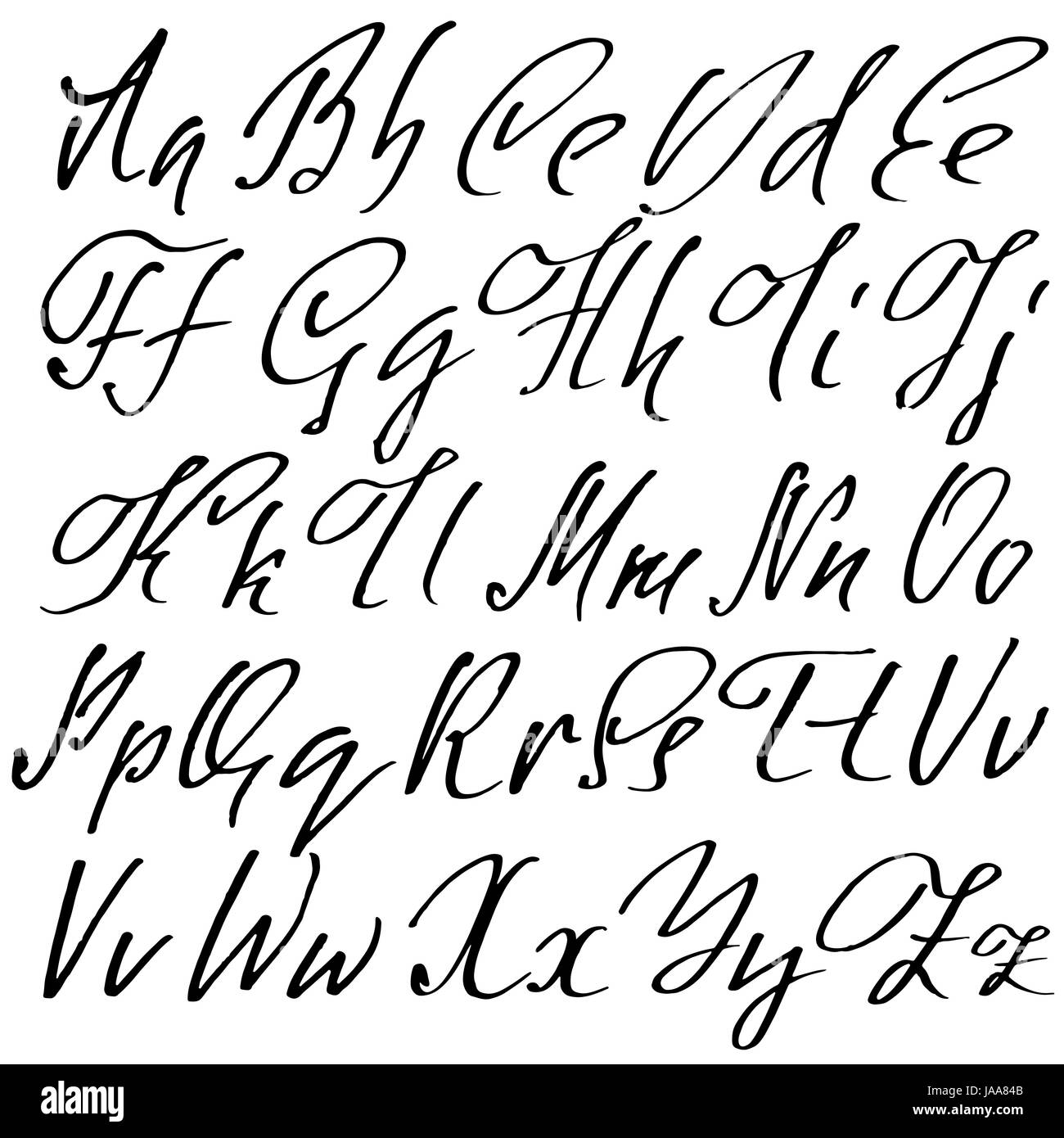 Disegnata a mano elegante calligrafia font. Spazzola moderno lettering.  Stile grunge alfabeto. Illustrazione Vettoriale Immagine e Vettoriale -  Alamy