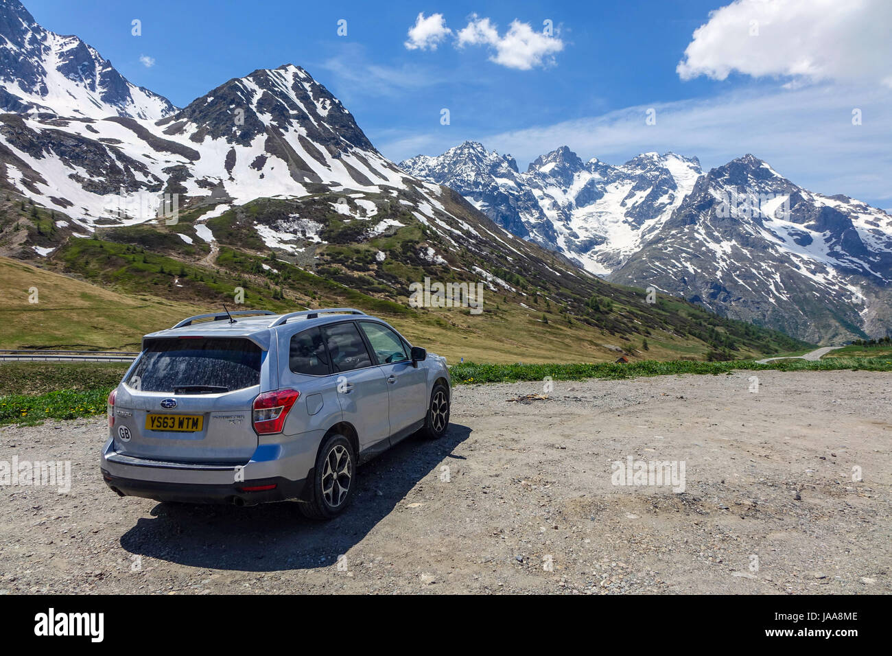 I ghiacciai e le vette del Col de Lautaret Lauteret e Ecrin montagne, le Alpi francesi Foto Stock