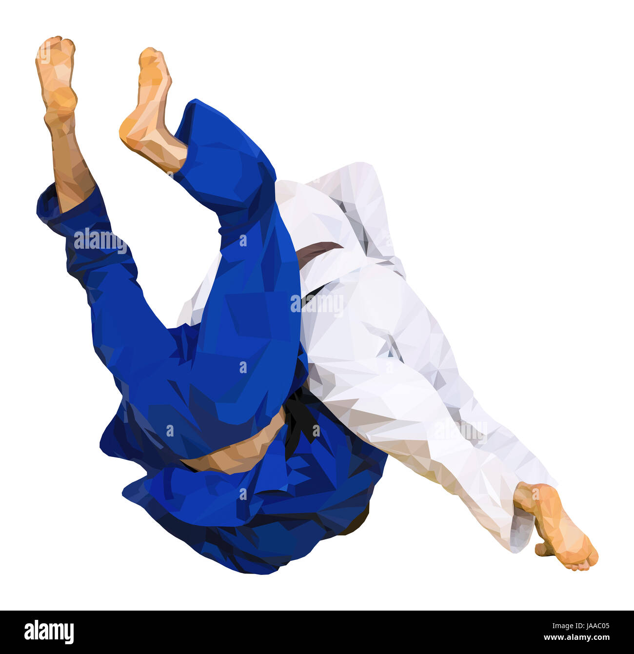 Fighter judo buttare per ippon in concorrenza judo illustrazione vettoriale Foto Stock Fighter judo buttare per ippon in concorrenza judo illustrazione vettoriale Foto Stock