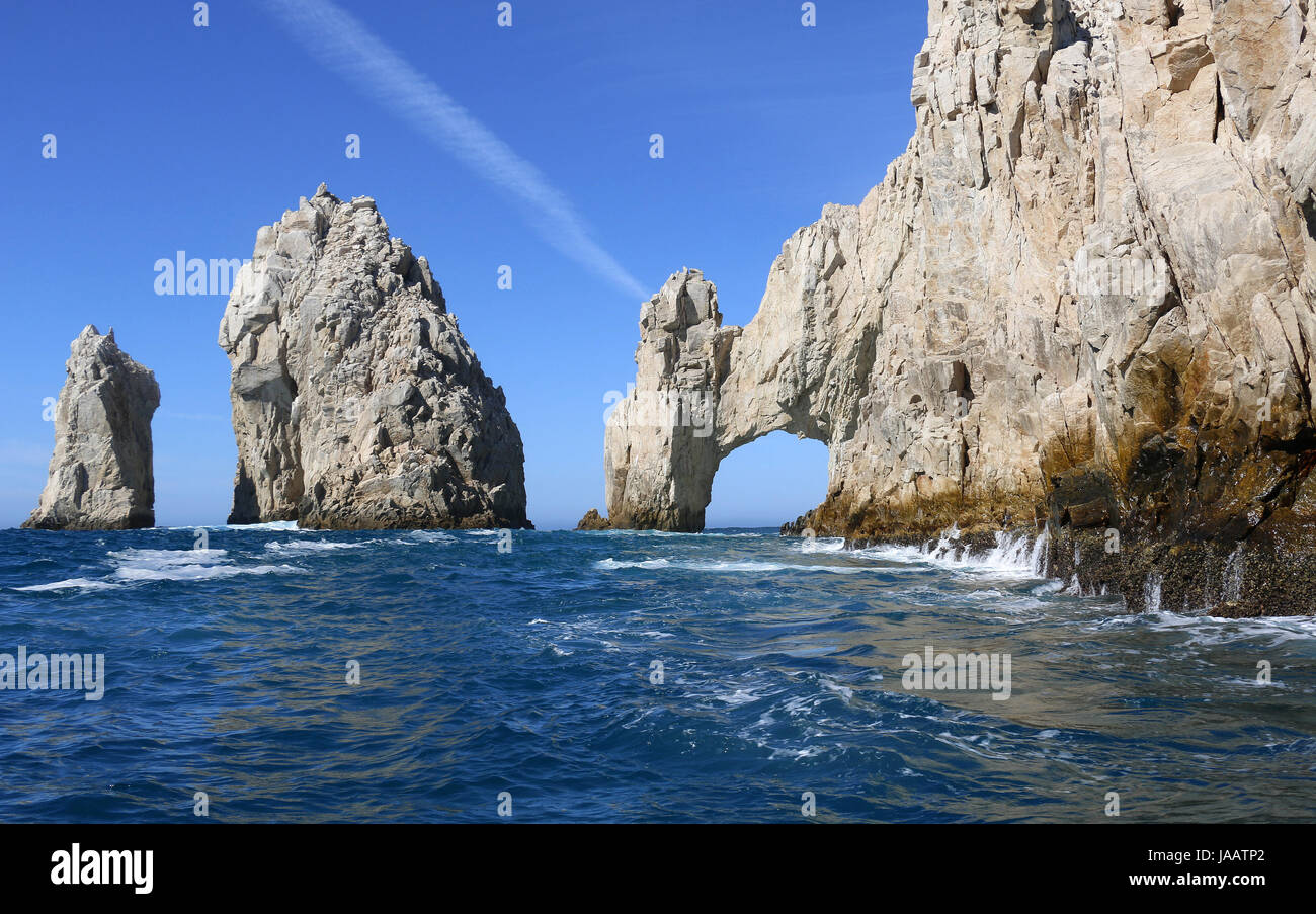 L'arco di Cabo San Lucas in Baja California Sur, Messico nel maggio 2017. Foto Stock