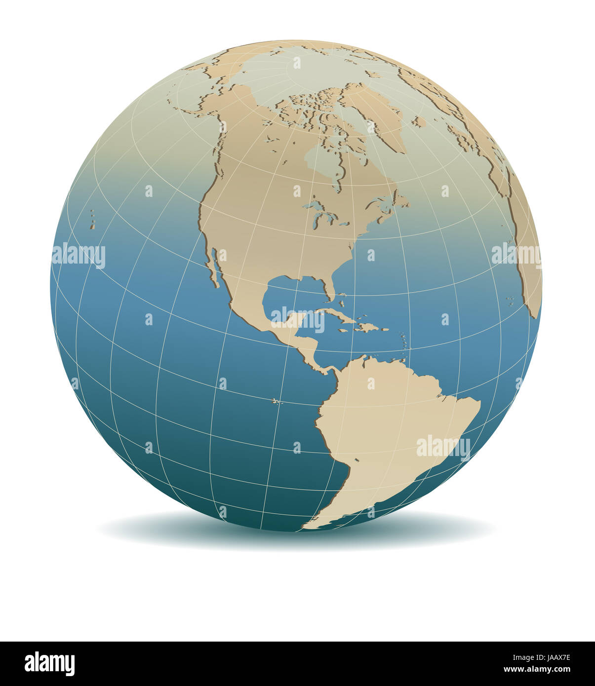 In stile retrò America del Nord e del Sud mondo globale, gli elementi di questa immagine fornita dalla NASA Foto Stock