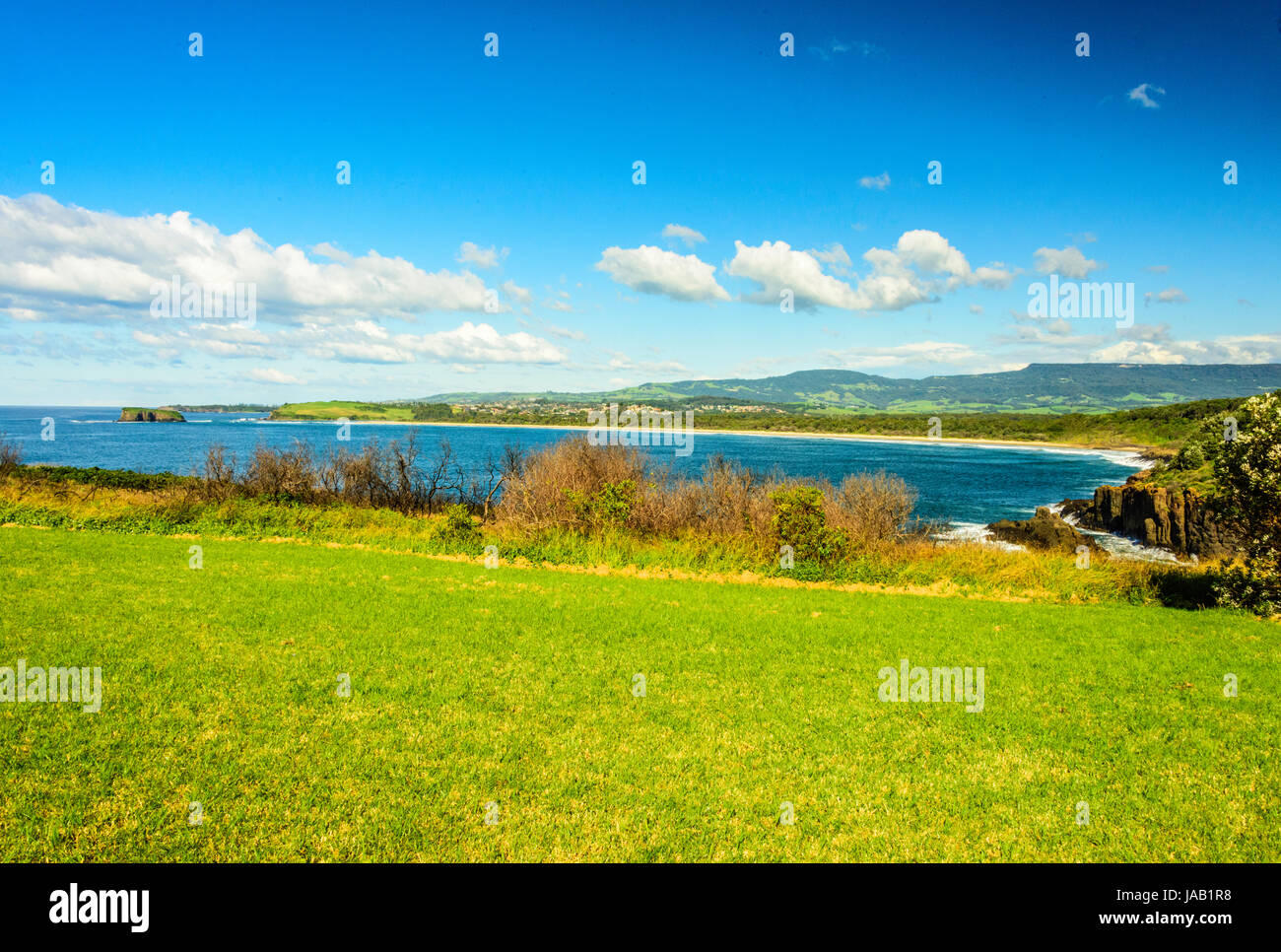 Viste dal Killalea Stae arca, Farm Beach, NSW Foto Stock