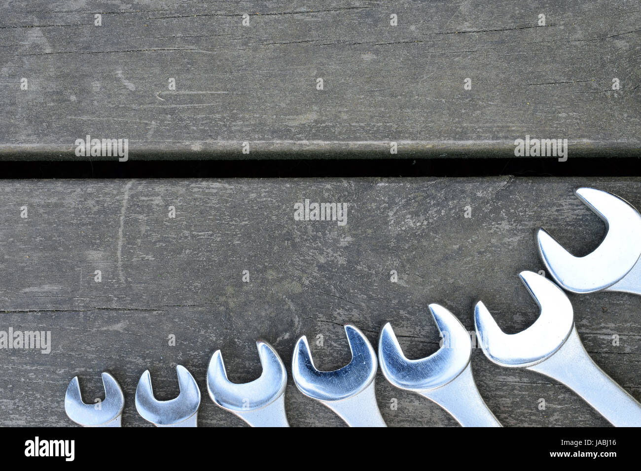 Chiavi a forchetta tabella vista superiore con una stanza per il testo. Foto Stock