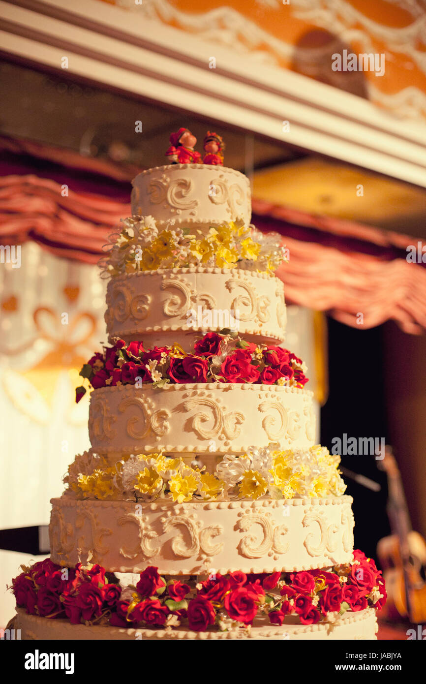 Torta di cerimonia nuziale Foto Stock