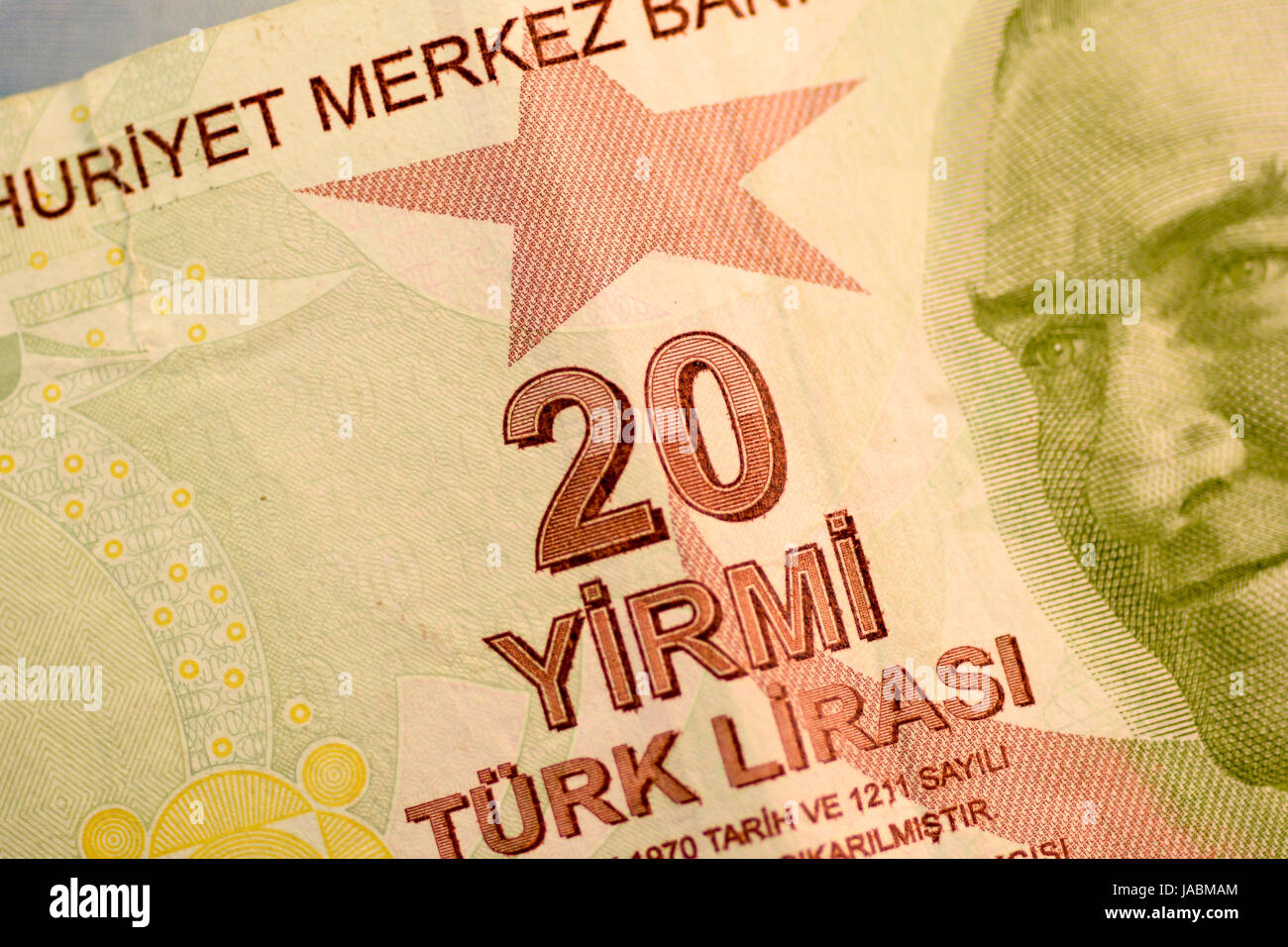 Chiudere la lira turca valuta nota, lira turca Türk lirası (Turco) 200 Türk Lirası ₺200 banconota (complementare) Codice ISO 4217 numero di prova Foto Stock