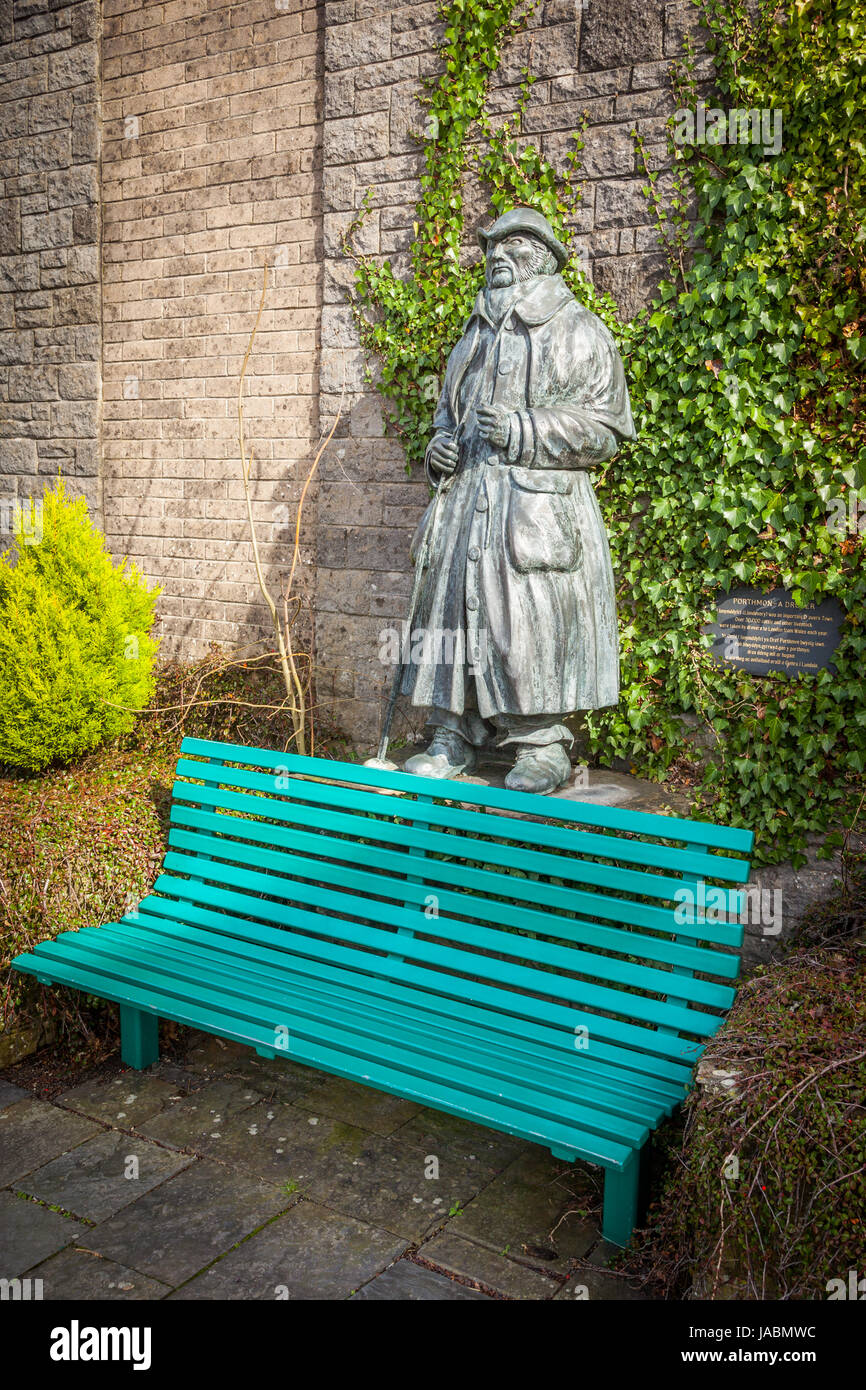 Drover monumento, Llandovery, Galles Foto Stock