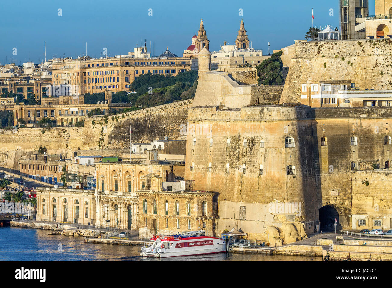 Assedio difese a La Valletta, Malta Foto Stock