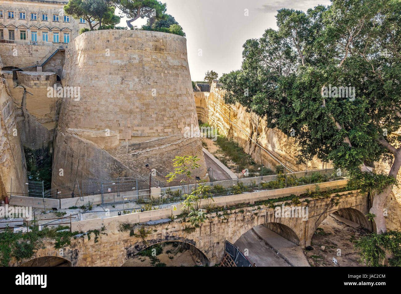 Assedio difese a La Valletta, Malta Foto Stock