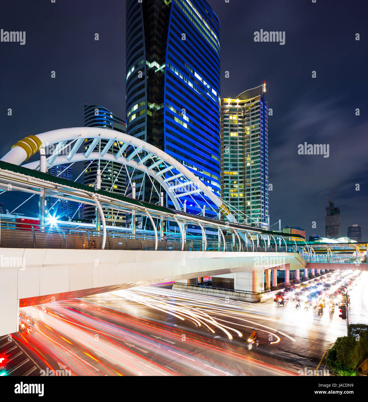Paesaggio urbano di Bangkok e della congestione del traffico Foto Stock