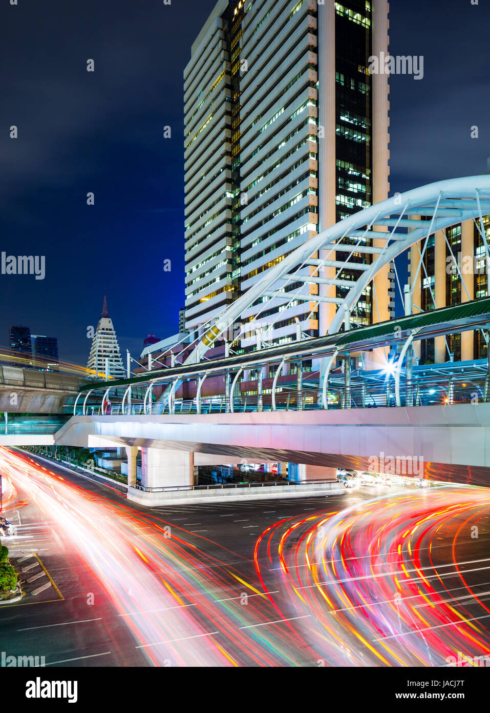 Il traffico intenso trail a Bangkok Foto Stock