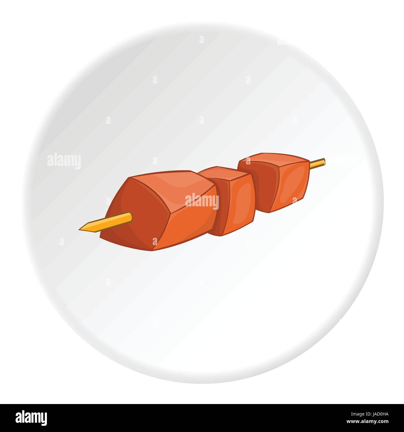 Kebab Barbecue su spiedino icona. Cartoon illustrazione del kebab barbecue su spiedino icona vettore per il web Illustrazione Vettoriale