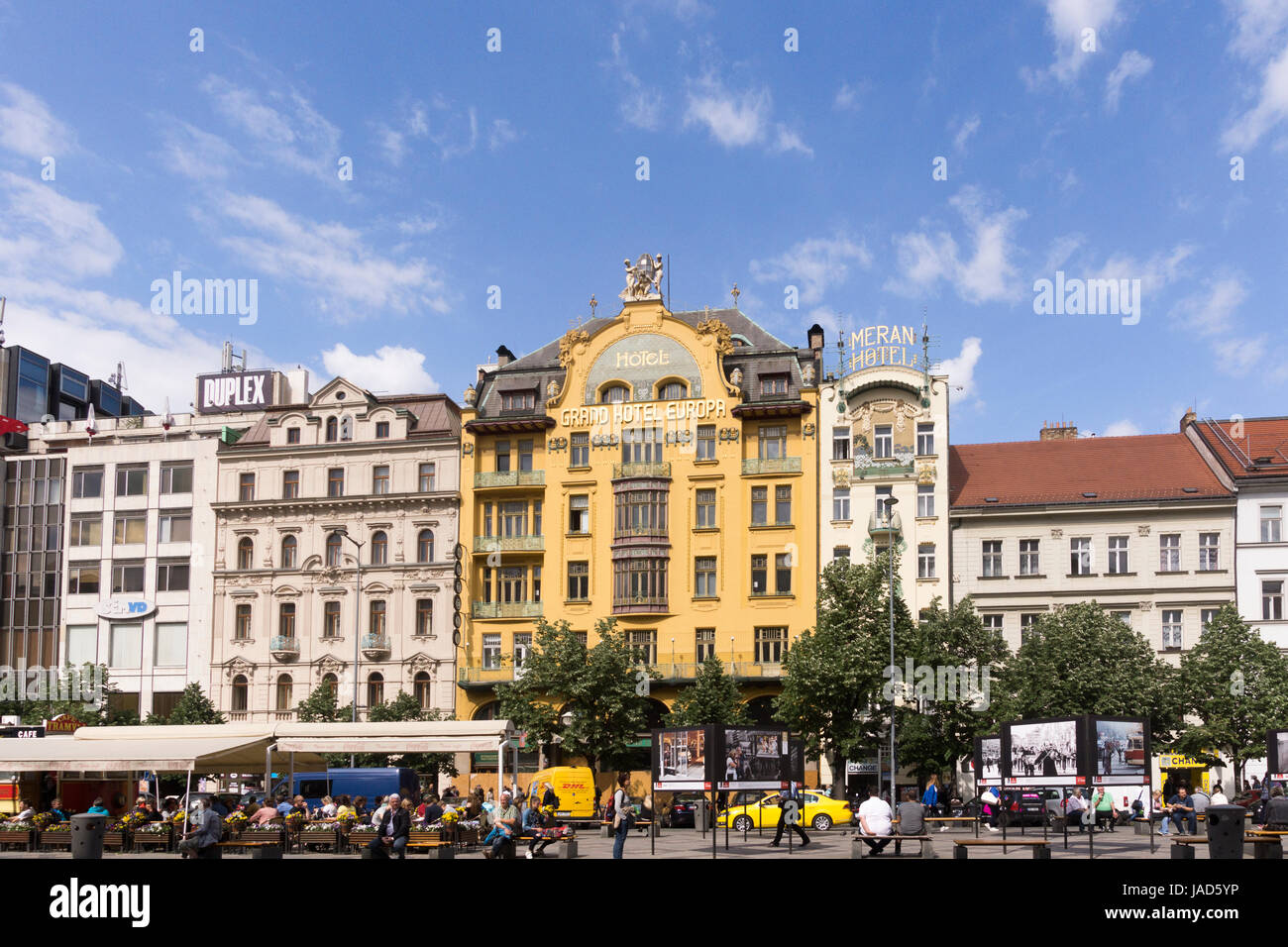 Il Grand Hotel Evropa, Praga Foto Stock