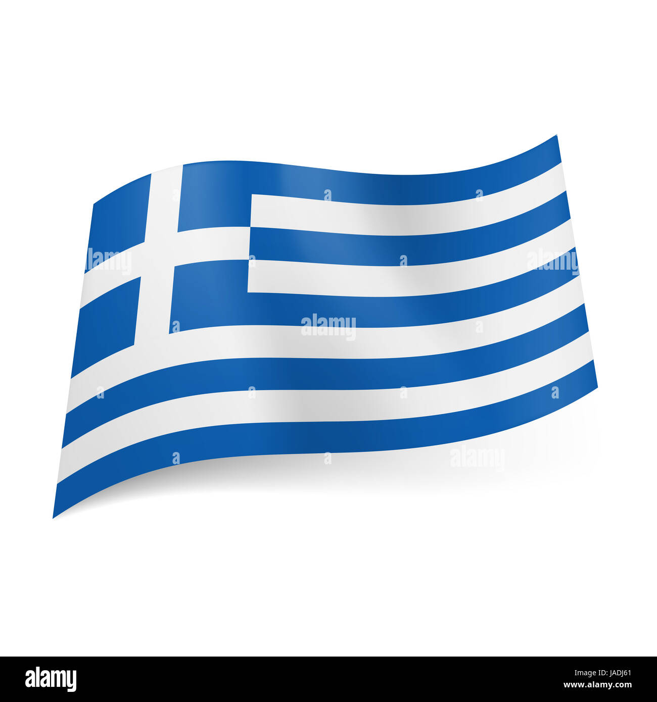 Bandiera nazionale della Grecia: blu e bianco strisce orizzontali con la  croce bianca in quadrato blu nell'angolo in alto a sinistra Foto stock -  Alamy