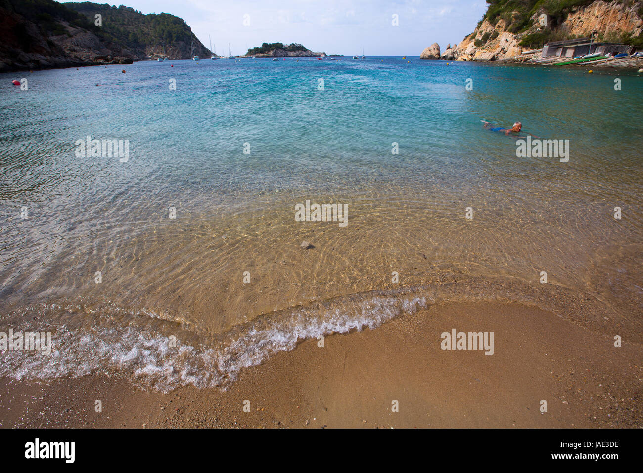 Ibiza Port de Sant Miquel San Miguel beach in Isole Baleari Spagna Foto Stock