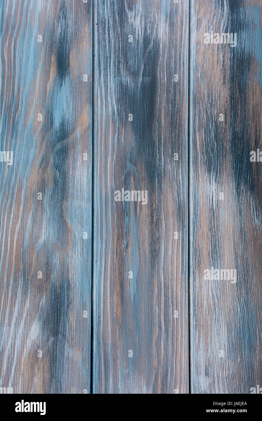 Blu-turchese vecchio tavolato in legno sfondo. Strisce verticali Foto Stock