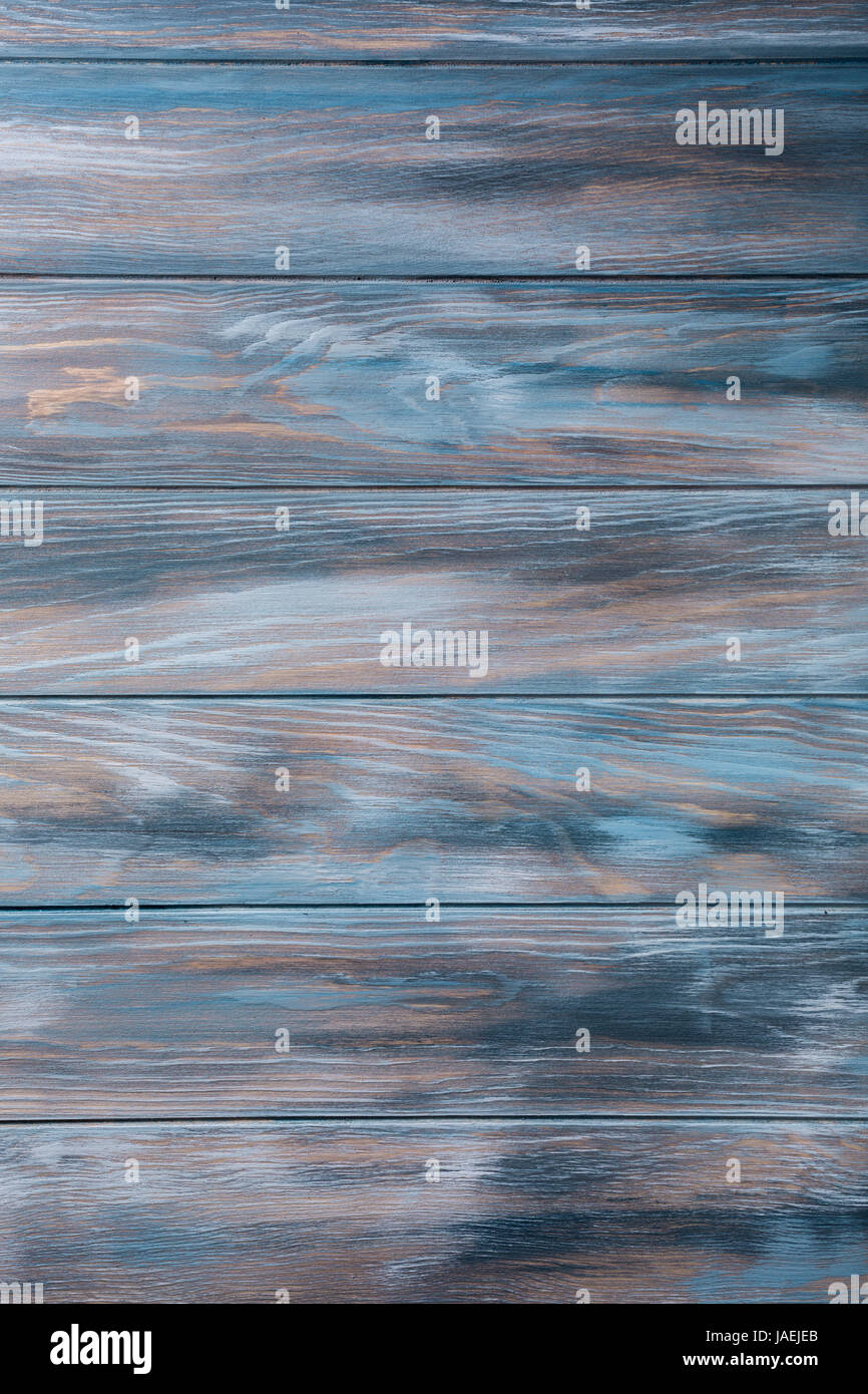 Blu-turchese vecchio tavolato in legno sfondo. Strisce orizzontali Foto Stock