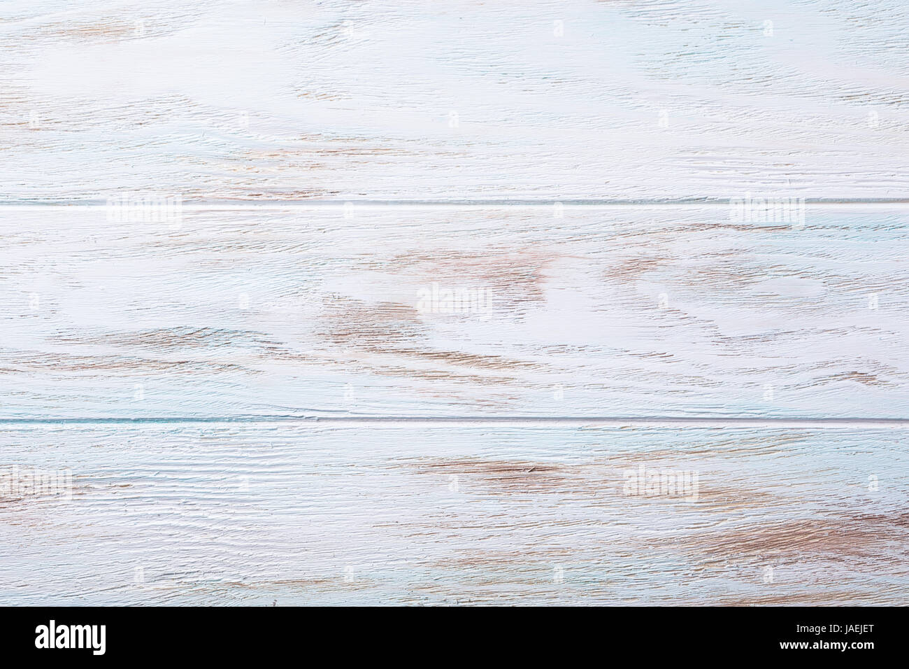 Blu, turchese, bianco vecchio tavolato in legno sfondo. Strisce orizzontali Foto Stock