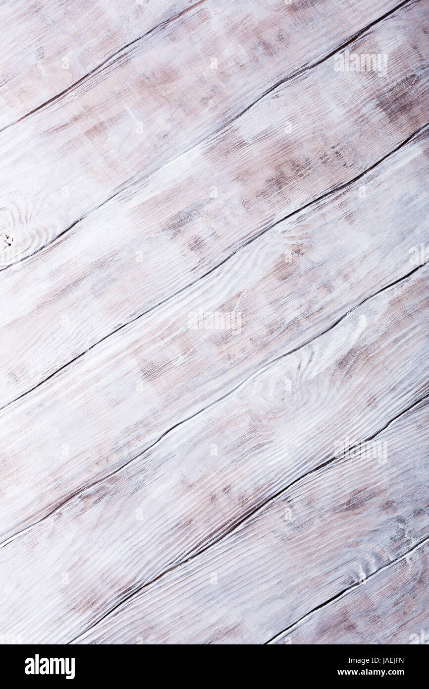 Vecchio bianco tavolato in legno sfondo. Strisce diagonali Foto Stock