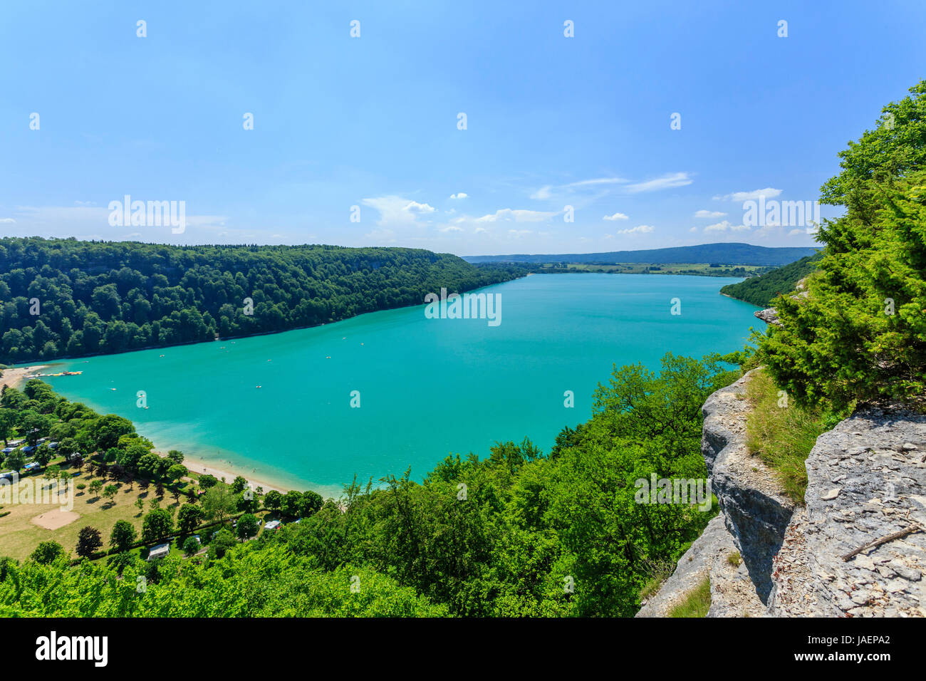 Francia, Giura, Fontenu, lago di Chalain Foto Stock