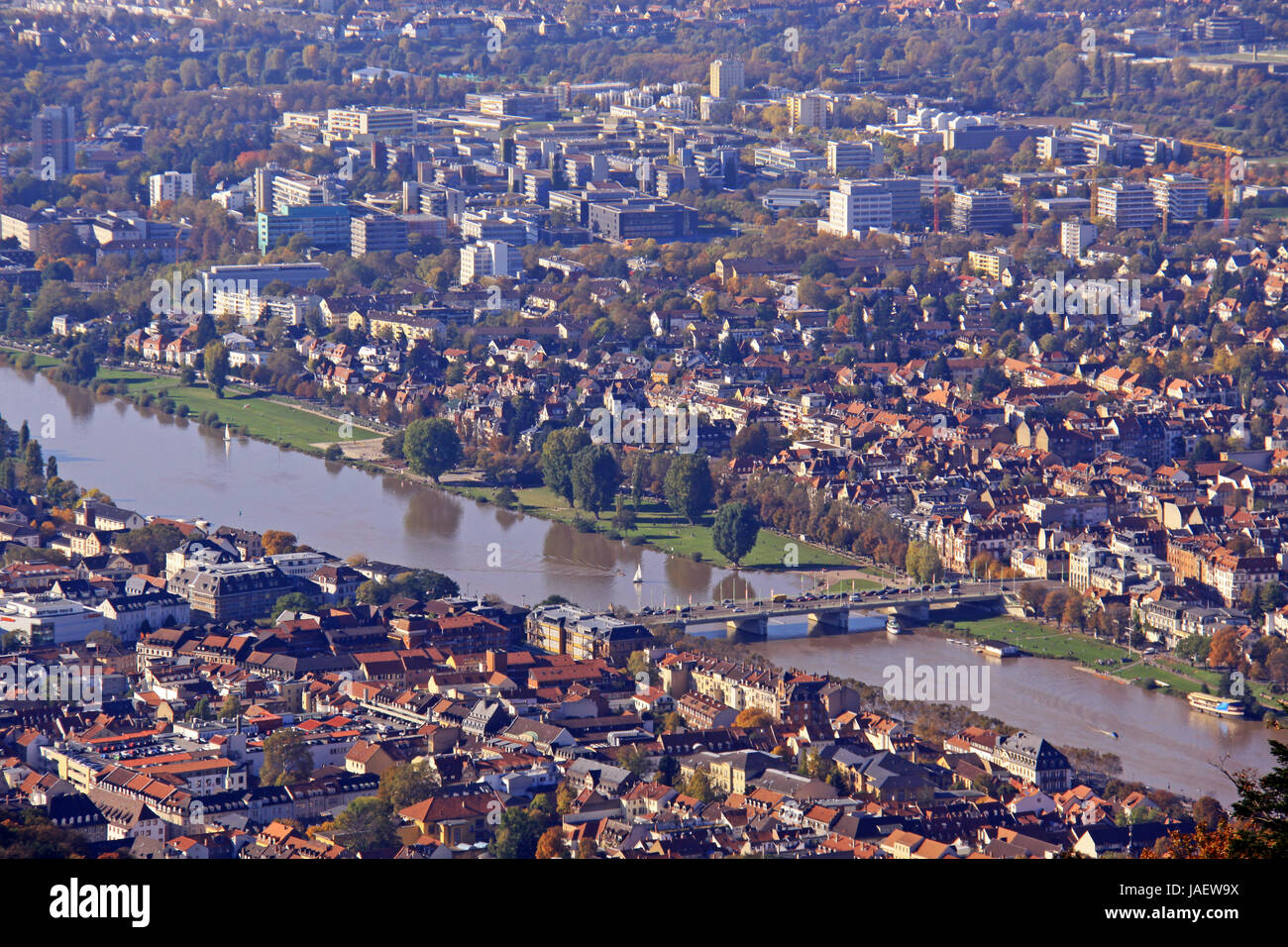 Heidelberg neckar e neuenheimer feld Foto Stock