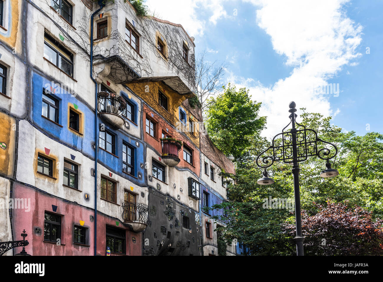 Alloggiamento di Hundertwasser progetto, Vienna, Austria Foto Stock