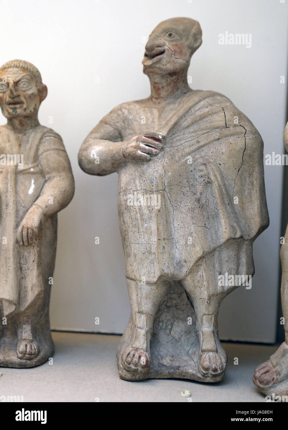 Figura in terracotta di attore comico. Etrusca. 2° cent. BC. Canino, Italia. Attore che indossa la maschera di un parassita. British Museum. Londra. Regno Unito. Foto Stock