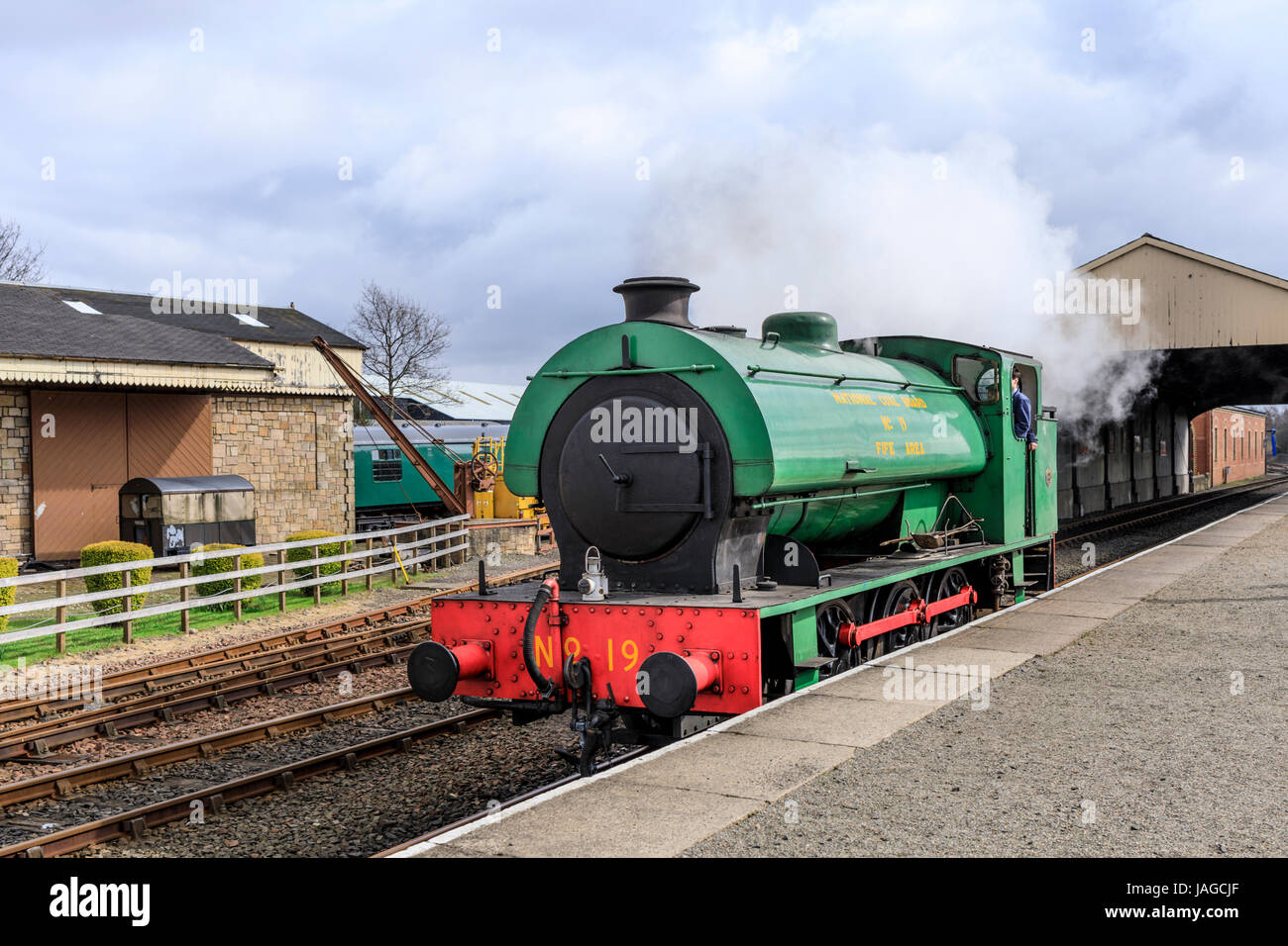 Locomotiva 75254, BCN 19, un 0-6-0ST austerità motore Foto Stock