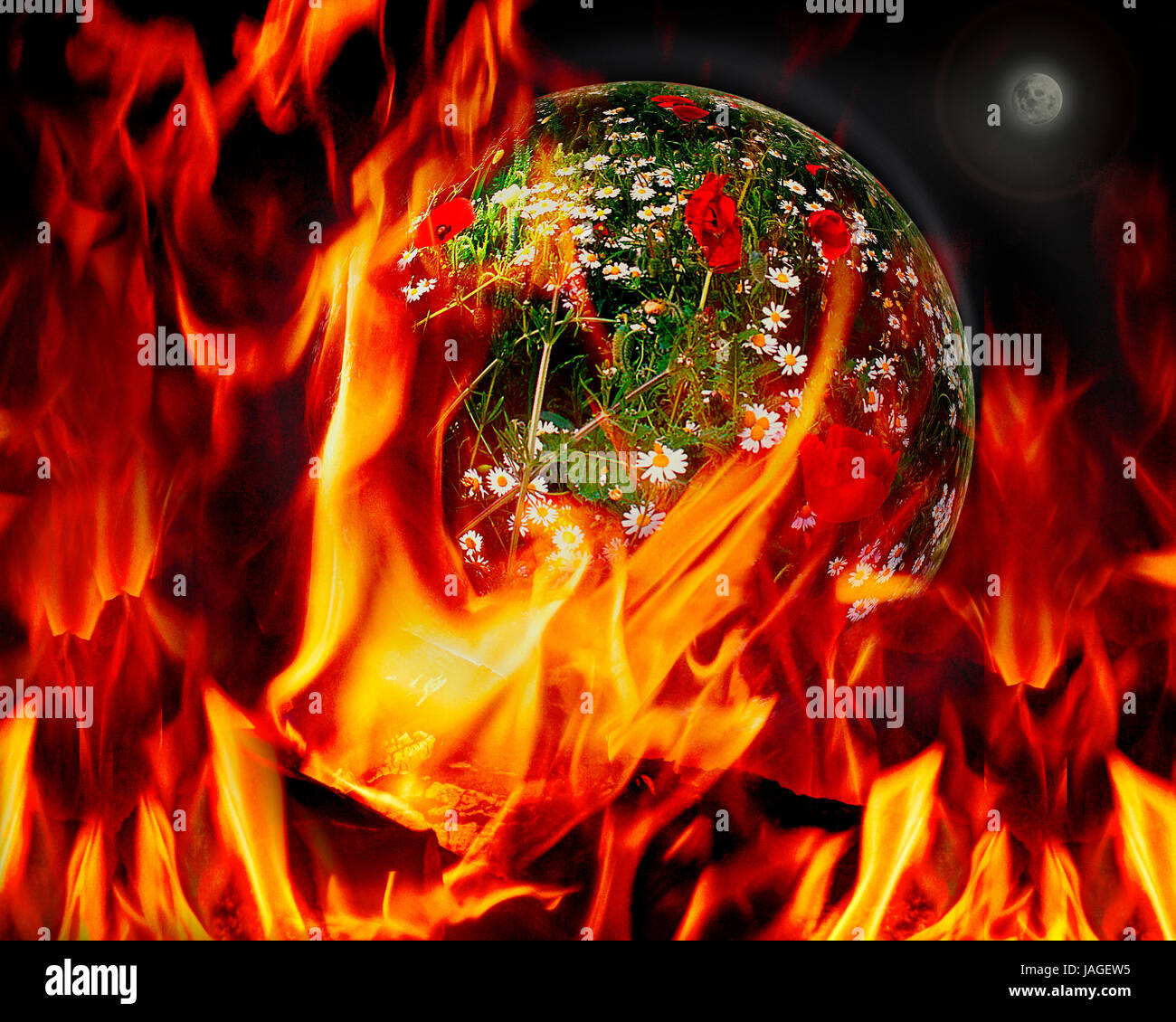 Concetto digitale: la distruzione di un pianeta Foto Stock