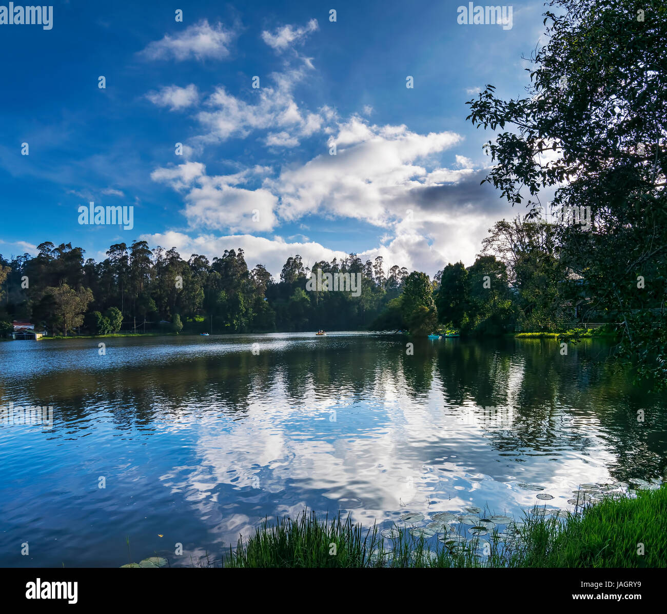 Lago di Kodaikanal, conosciuto anche come Lago di Kodai è un lago artificiale situato nella città di Kodaikanal nel distretto di Dindigul in Tamil Nadu, India Foto Stock