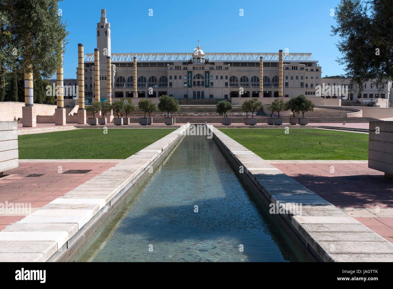 Estadi Olímpic Lluís Companys è uno stadio di Barcellona, in Catalogna, Spagna Foto Stock
