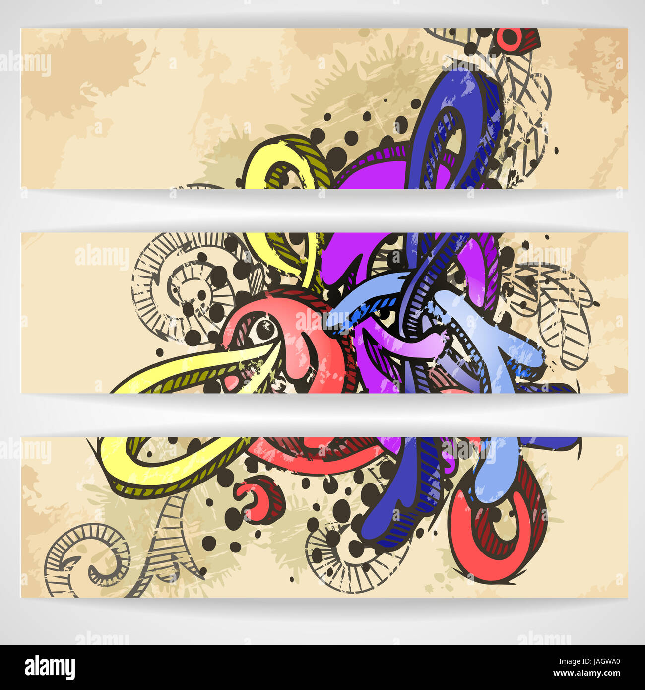 Abstract colorato modello Graffiti. Illustrazione Vettoriale. Eps 10. Foto Stock