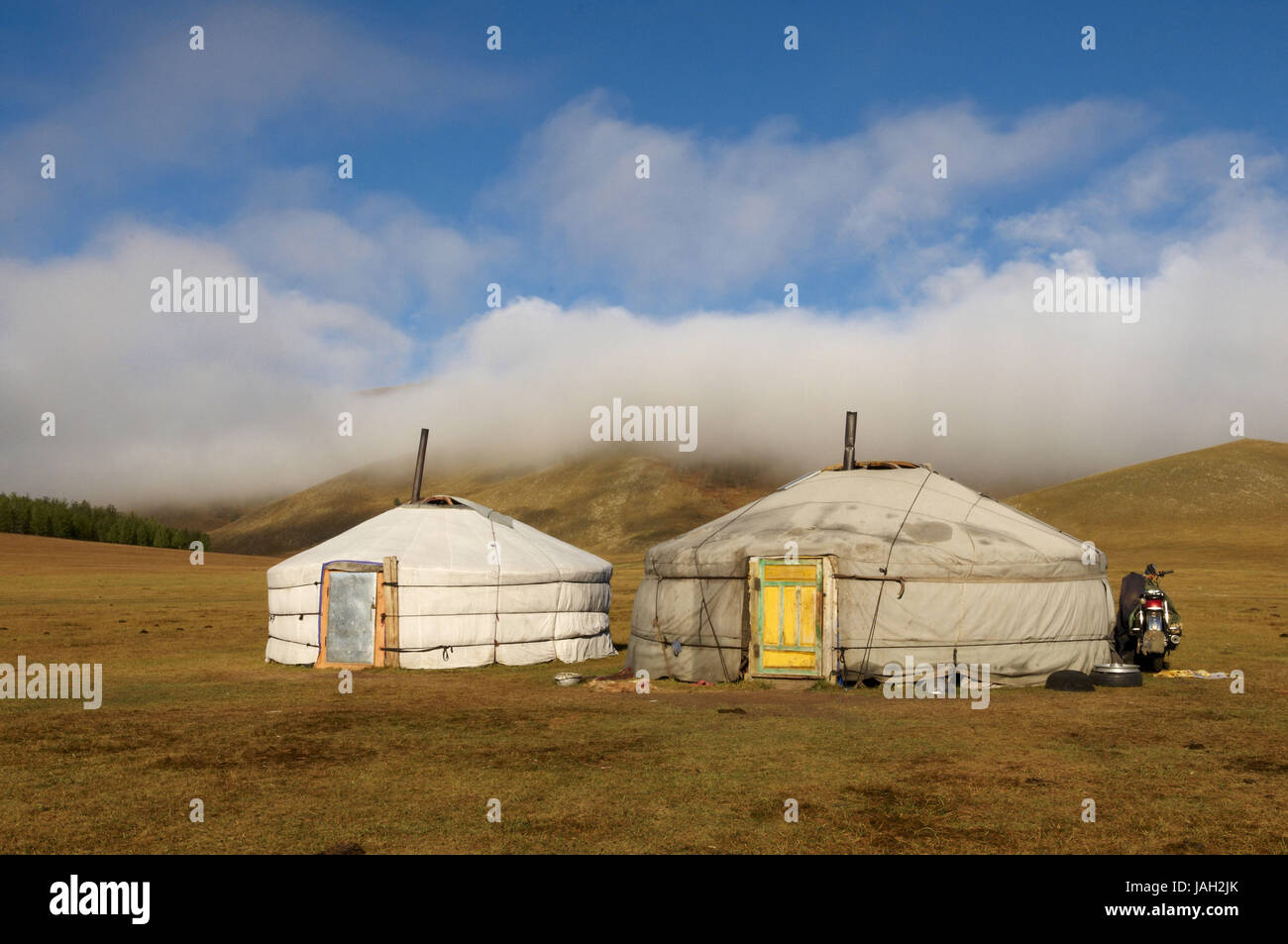 Mongolia,Asia centrale,provincia Arkhangai,nomad,supporto,Jurten, Foto Stock