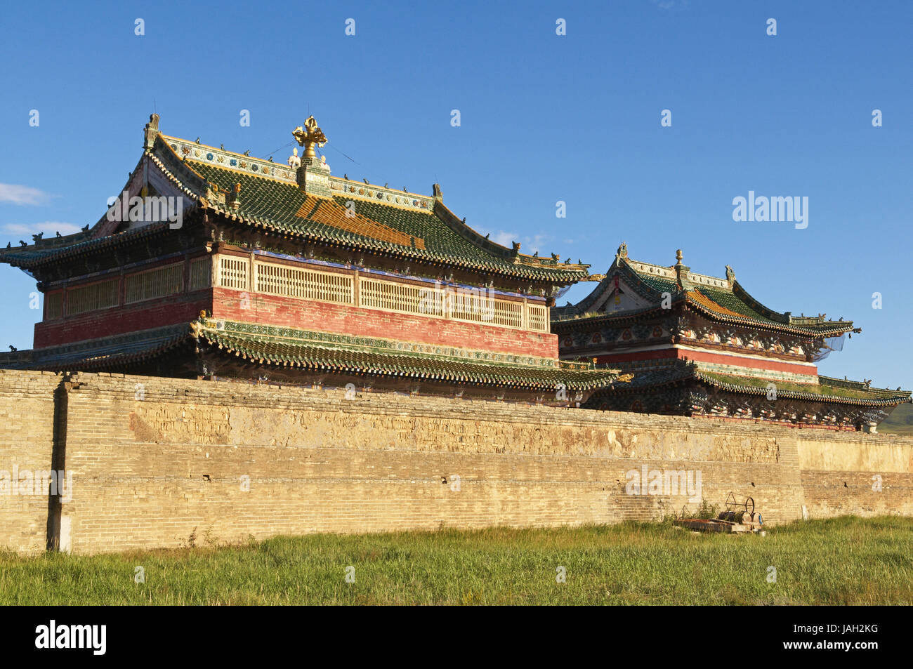 Mongolia,Asia centrale,Ovorkhangai provincia,Erdene Zuu chiostro,centro buddista,UNESCO patrimonio mondiale,Cinese e architettura tibetano, Foto Stock