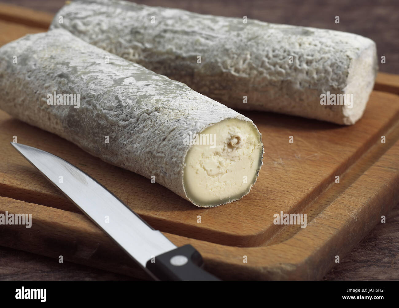 Formaggio francese,Saint Moor de Touraine, formaggio,prodotta,latte di capra, Foto Stock