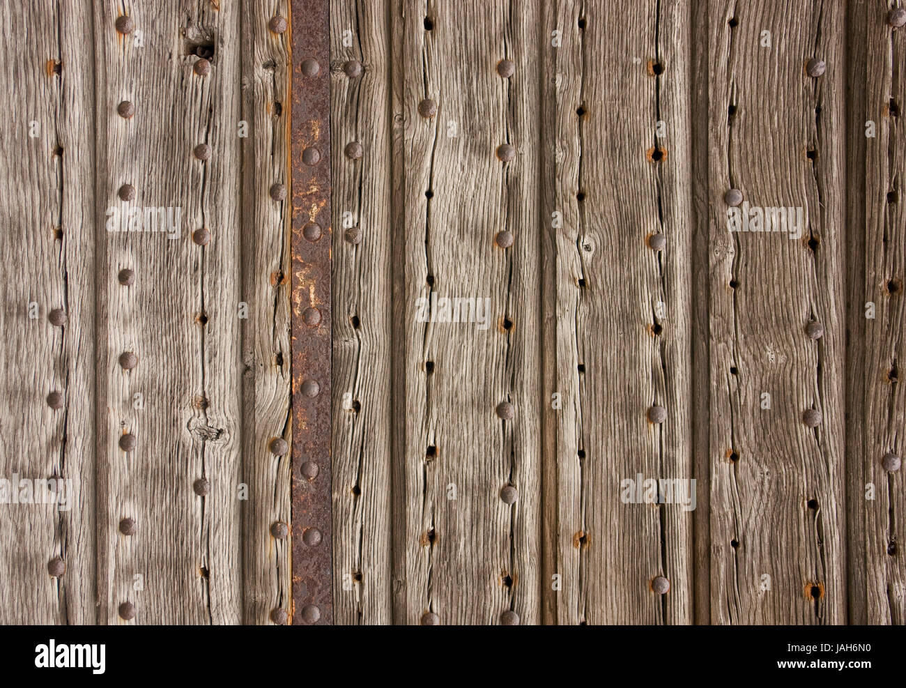 Full frame dettaglio astratta di un weathered facciata in legno Foto Stock