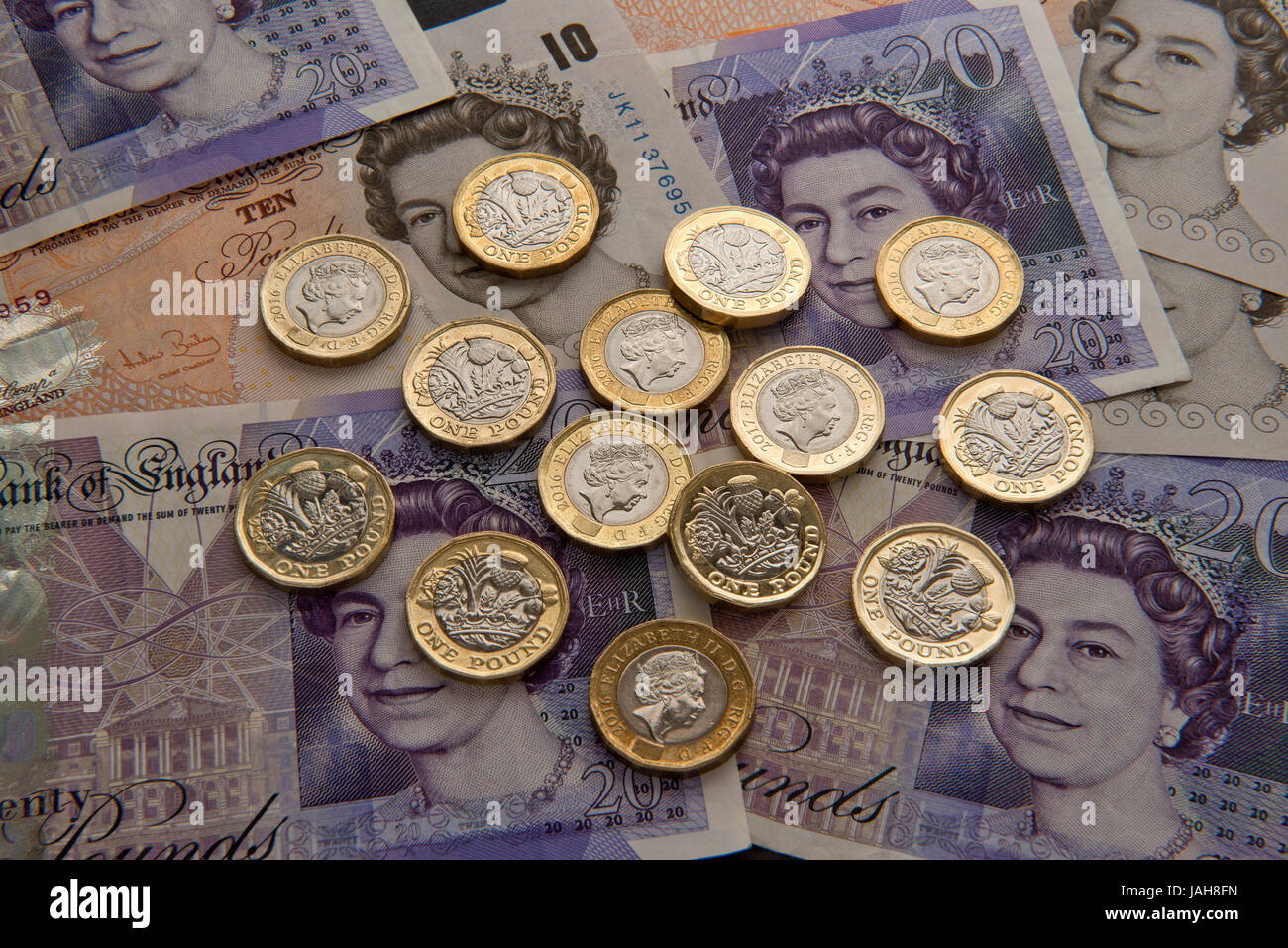 La sterlina britannica gbp moneta (introdotto 2017) Foto Stock