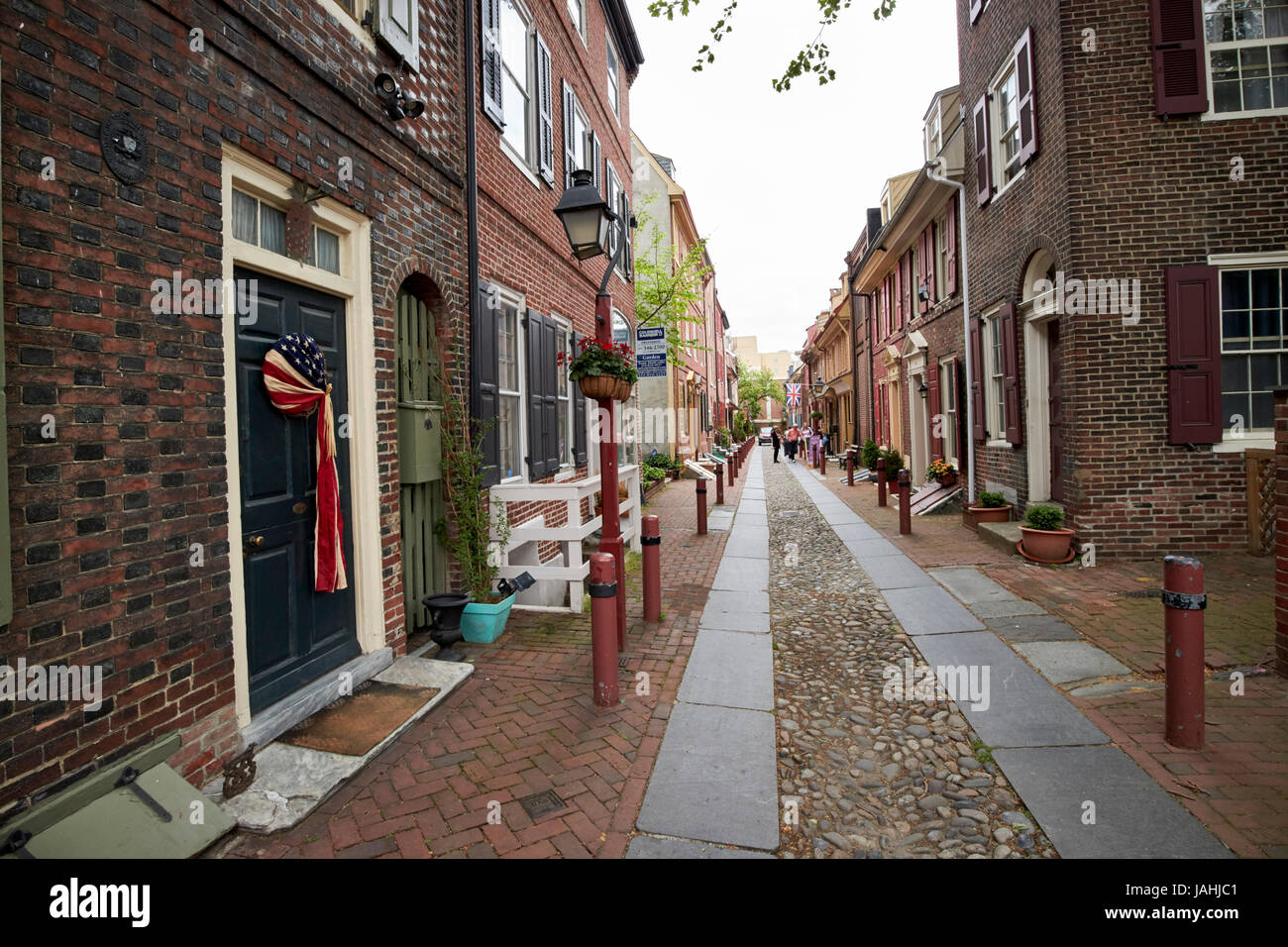 Elfreths alley nella vecchia città di Philadelphia STATI UNITI D'AMERICA Foto Stock
