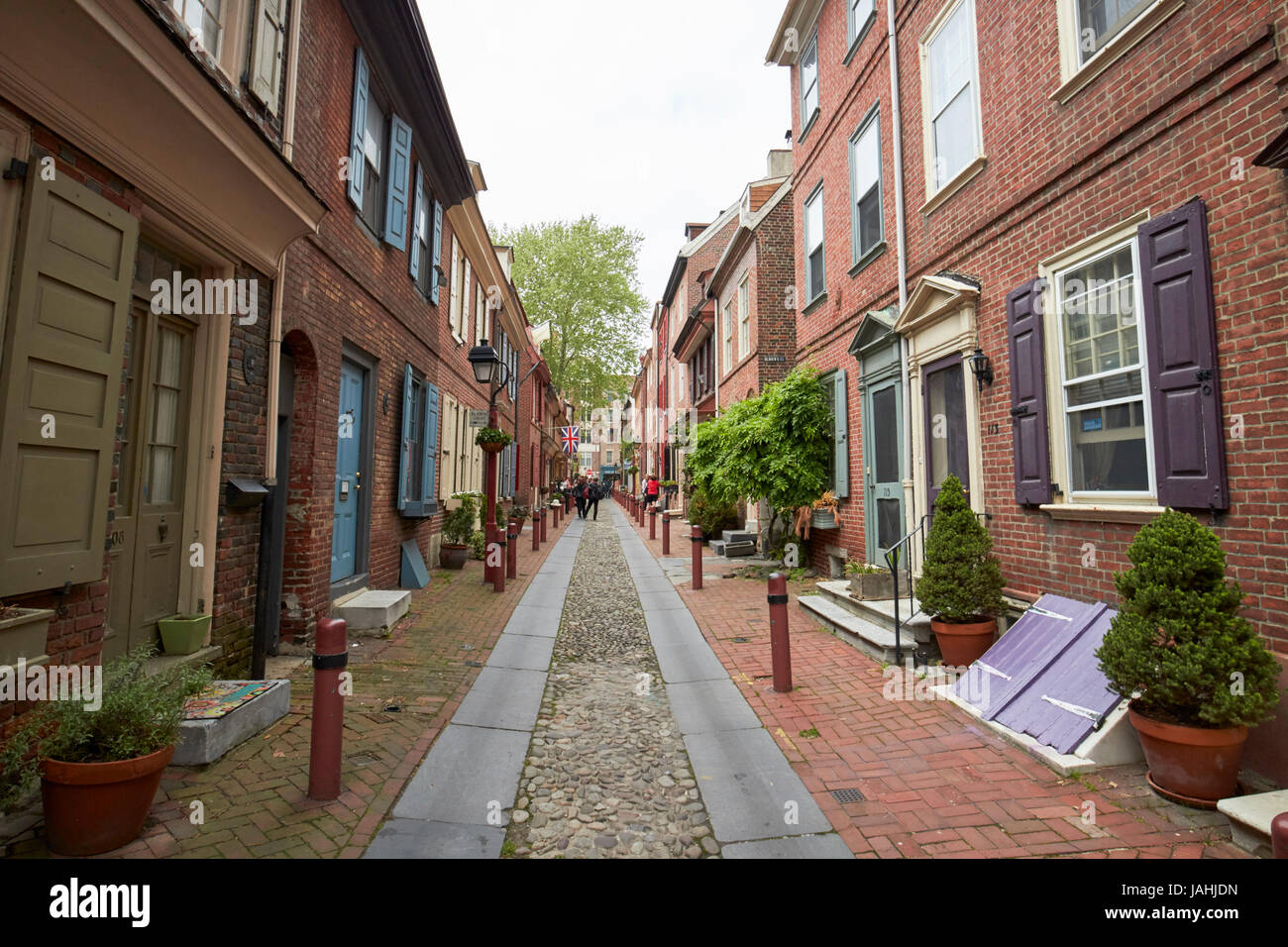 Elfreths alley nella vecchia città di Philadelphia STATI UNITI D'AMERICA Foto Stock